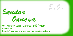 sandor oancsa business card